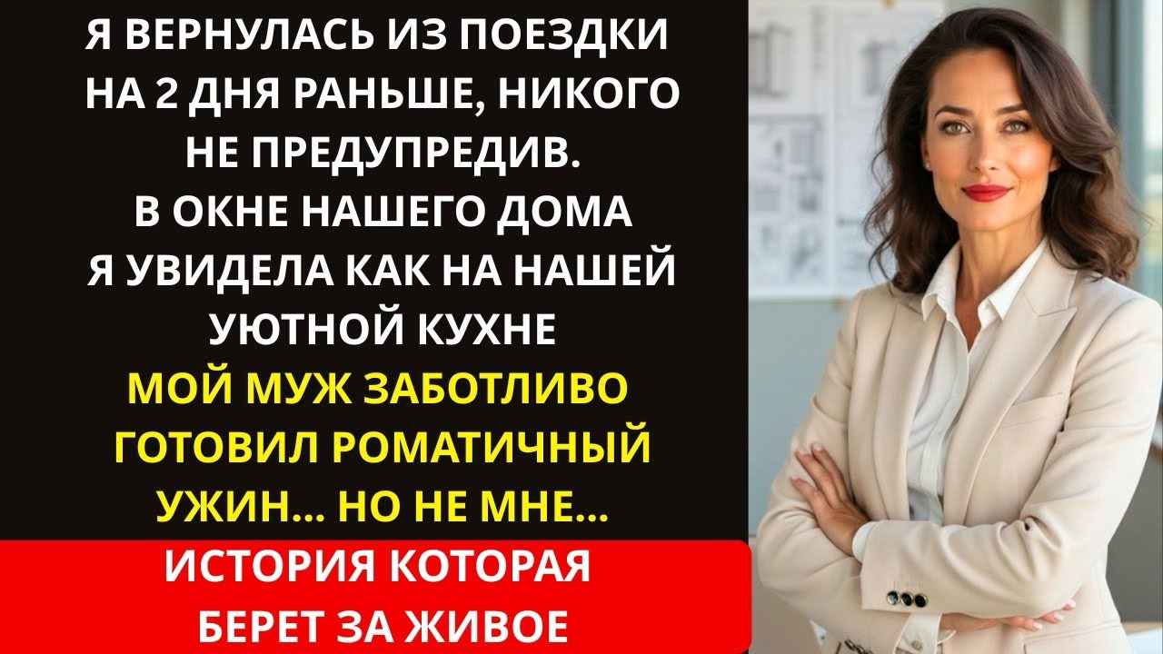 Я вернулась из командировки на два дня раньше… и увидела, как мой муж готовит ужин... но не мне...