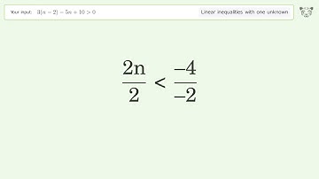 Solving Linear Inequalities: 3(n-2)-5n+10 is Greater Than 0