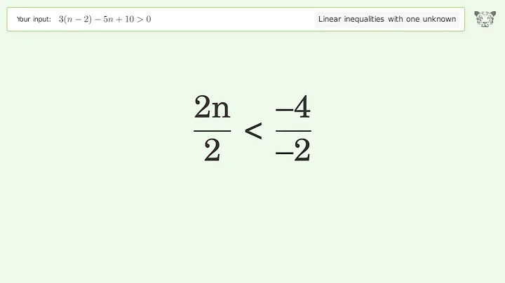 Solving Linear Inequalities: 3(n-2)-5n+10 is Greater Than 0