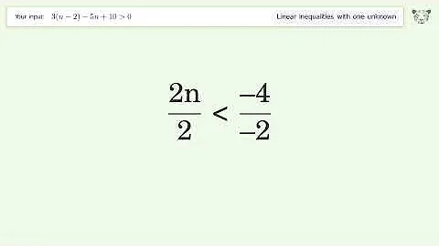Solving Linear Inequalities: 3(n-2)-5n+10 is Greater Than 0