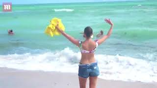 Beach babes Olivia Culpo Devon Windsor film show in Miami