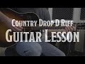 Bluesy Country Drop D Riff - Fingerstyle Guitar Lesson