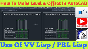 Use VV Lisp PRL Lisp For Draw Cross Section In AutoCAD I Level Offset Plot Kaise Kare I Agragati I