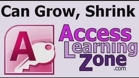 Microsoft Access Tutorial: Can Grow, Can Shrink Properties
