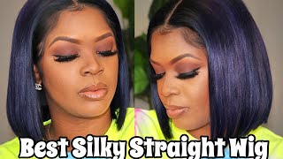 Best Silky Straight Bob Wig !! | ELVAS HAIR | ERICKA J’s  Lace Glue | HOW TO install lace front wig