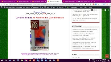 Lava Iris 88 Lite Flash File Firmware | MT6739 8.1 Oreo | Hang Logo & FRP Fix Care Firmware