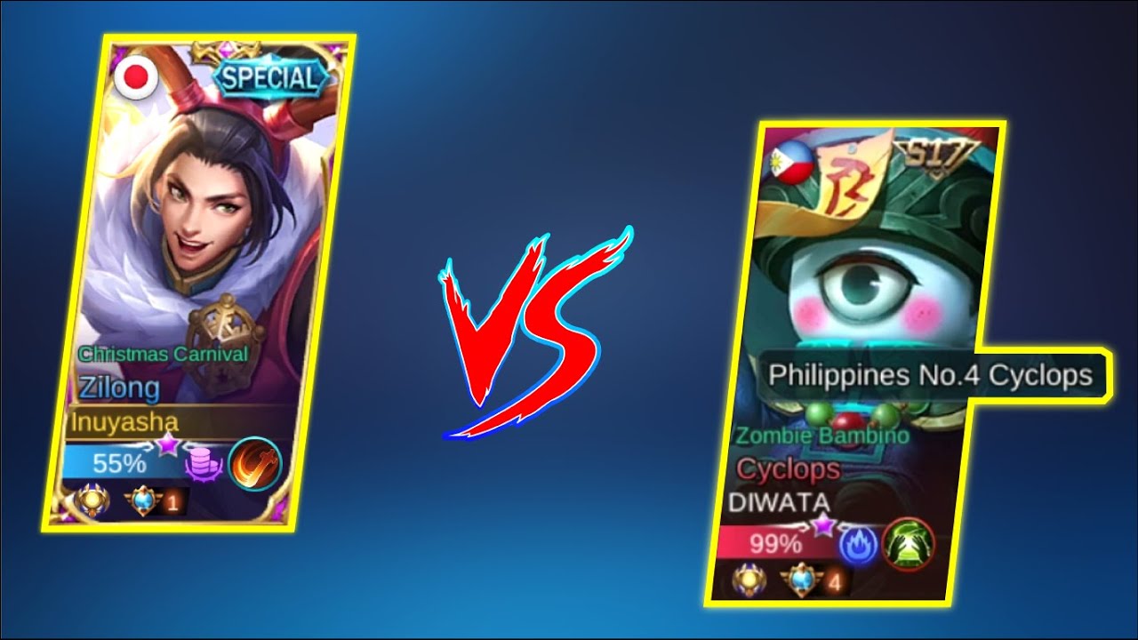 Inuyasha Vs Top 4 Philippines Cyclop In Rank | TOP 1 GLOBAL ZILONG | Intense Battle | ~ MLBB