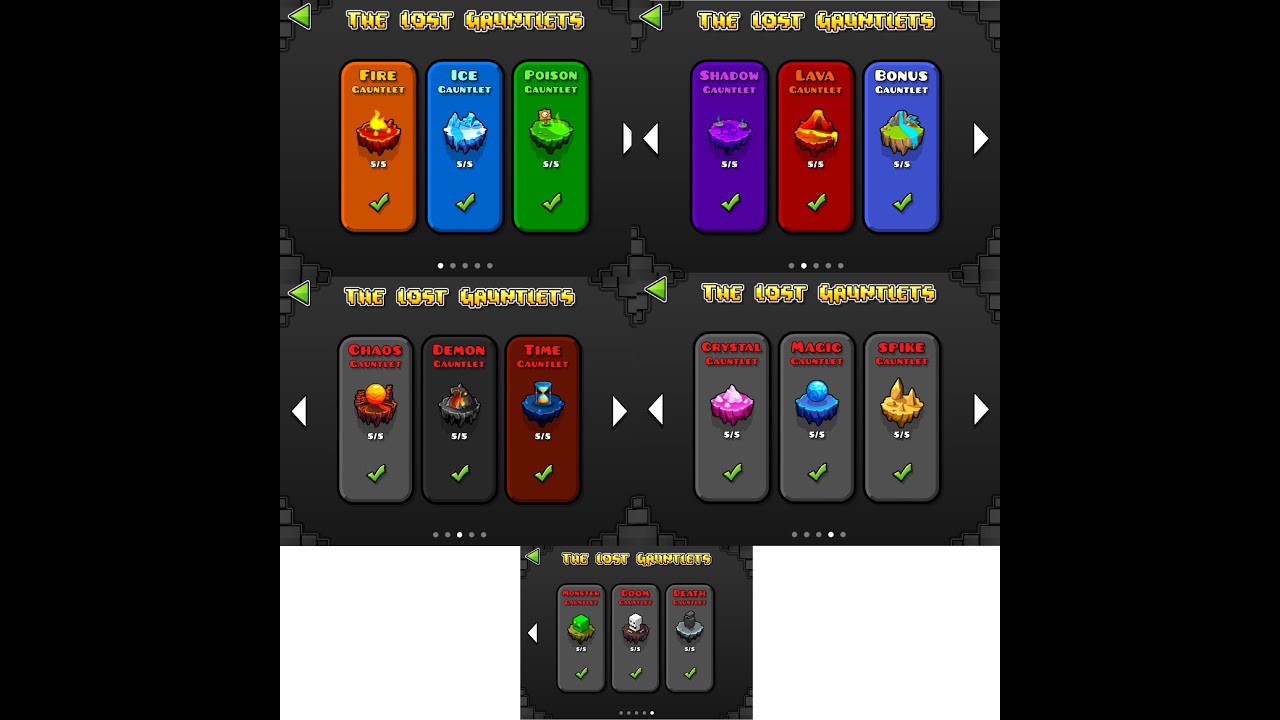 Geometry Dash  All Gauntlets All Levels and all Coins 100 in perfect quality 2k check descrip