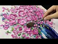 Thick Paint #002 / Flowers in a Vase Palette Knife Acrylic Painting