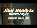 Jimi hendrix blues style backing track in e 80 bpm