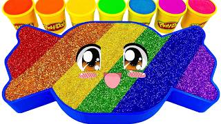 Video Menarik | Cara Membuat Permen Lolipop Pelangi dari Campuran Slime dan Memotongnya (ASMR)