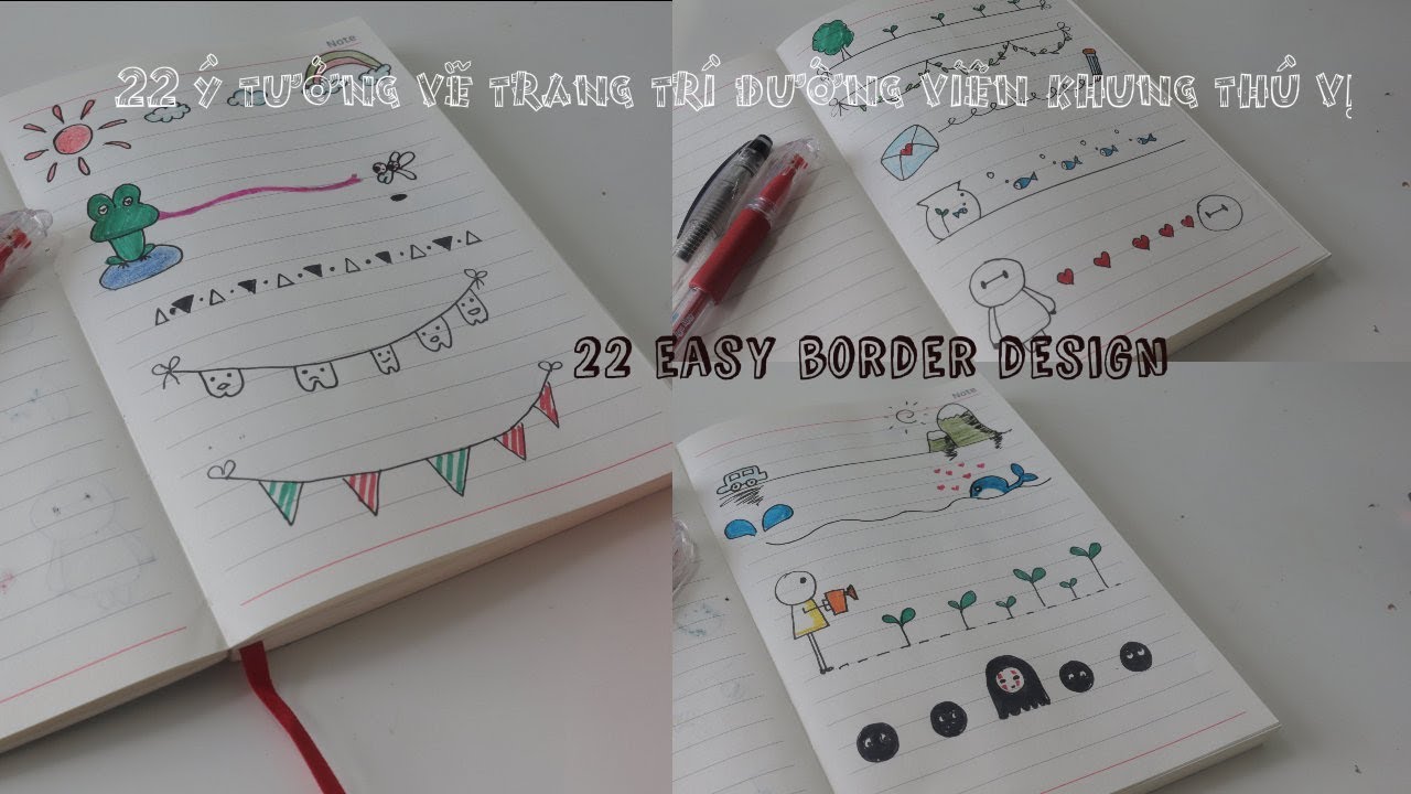 22 ý tưởng vẽ trang trí đường viền khung thú vị- 22 easy border design | những họa tiết trang trí đơn giản | Tự học vẽ tranh đẹp tại nhà