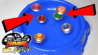 In this episode we just brought some new infinity nado split and there
amazing, they can burst into 2 battle the arena, beyblade is
awesome...