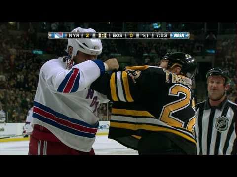 Shawn Thornton fights Derek Boogaard w/SlowMo 10/2...