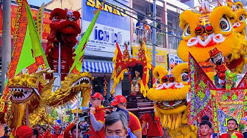 Lễ Hội Chùa Bà Bình Dương 2023 - Múa Lân Tết Nguyên Tiêu - Rước Bà Thiên Hậu Tuần Du Chợ Bình Dương