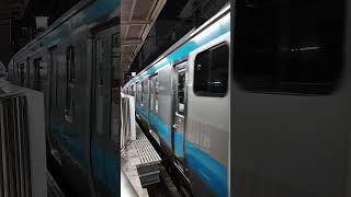 [美女運転士さん！]1737C E233系 133編成 各駅停車桜木町行がジョイント音を鳴らしながら横浜駅3番線を発車するシーン