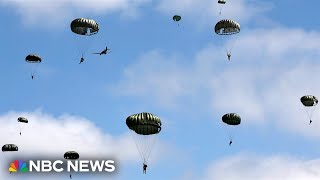 Parachutists leap from WWII-era planes over Normandy to help mark D-Day's 80th anniversary