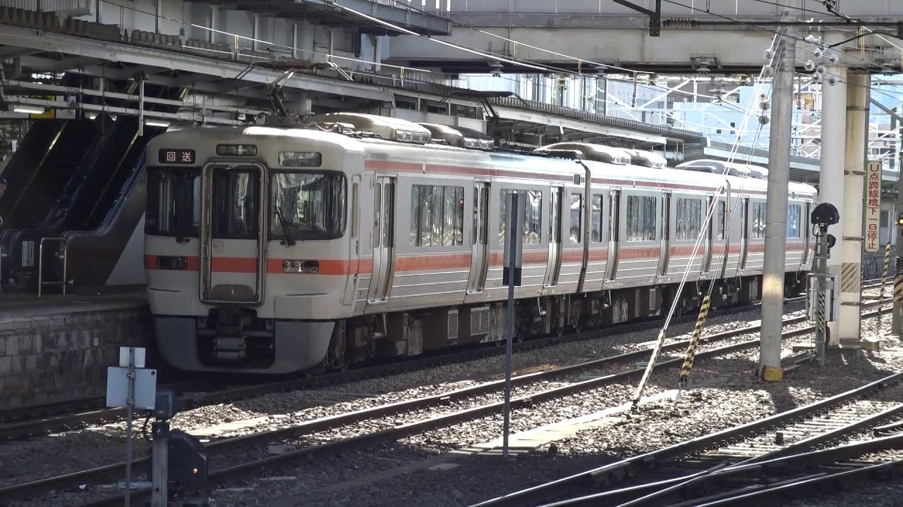 大糸線ホームから見た終点の松本駅に到着する篠ノ井線上り313系 Youtube