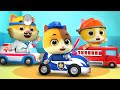 Baby Plays Rescue with Cars | Police Car, Fire Truck, Ambulance | Kids Song | MeowMi Family Show