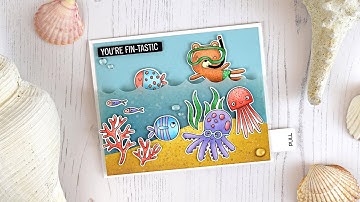 Clip of interactive card with snorkeling bear and Twist & Turn mechanism