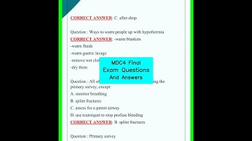 MDC4 Final Exam Questions And Answers video