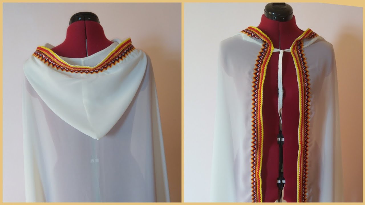 طريقة تفصيل و خياطة برنوس العروسة