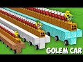 My family HAD A GOLEM SPAWN CAR RACE in Minecraft ! WHICH LONG GOLEM IS BETTER ?