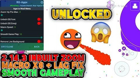 MODMENU AGARIO 2.14.3 NEW MOD IOS FONTS & SMOOTH WITHOUT X8 speeder+ZOOM| AGAR.IO MOBILE
