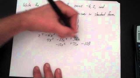 Writing Polynomial Functions