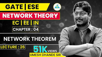 Network Theory # 26 | Network Theoram | GATE ESE by Umesh Dhande Sir