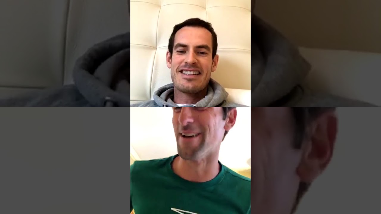 Andy Murray and Novak Djokovic talking on Instagram Live during quarantine 