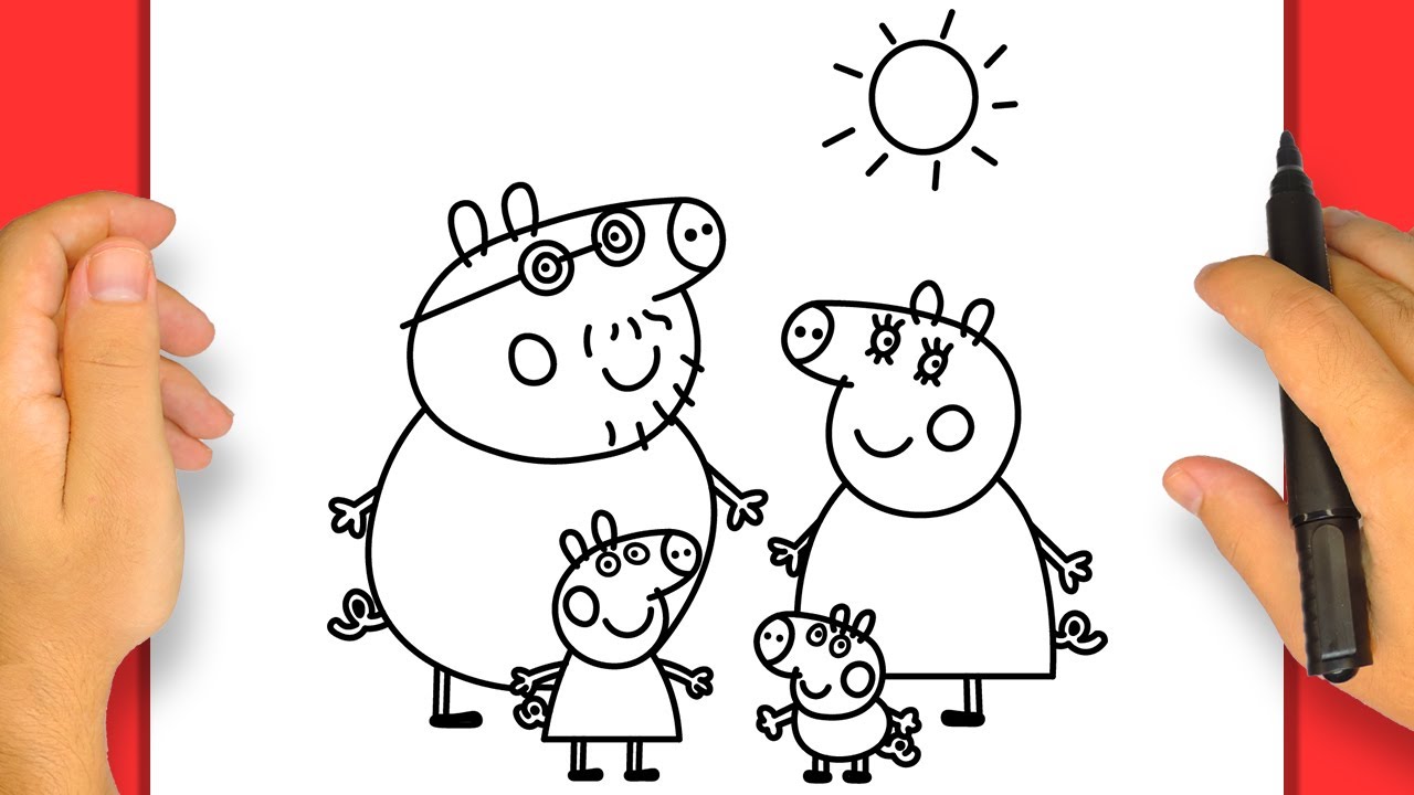 Comment Dessiner Toute la Famille Peppa Pig | Papa Pig | George Pig | Maman Pig