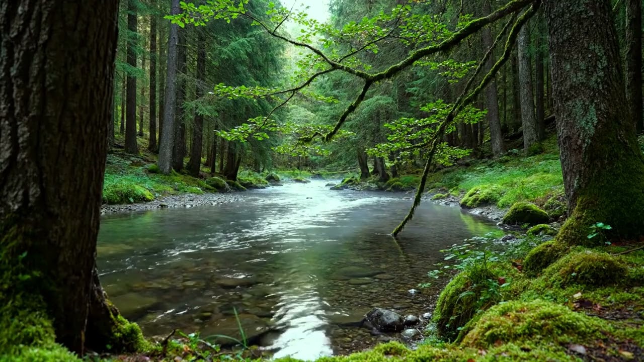 Calming Forest Ambience, Birds Singing & Beautiful Stream Sounds for Peaceful Sleep,ASMR Study Focus