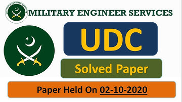 MES UDC SOLVED PAPER || Test 02-10-2020