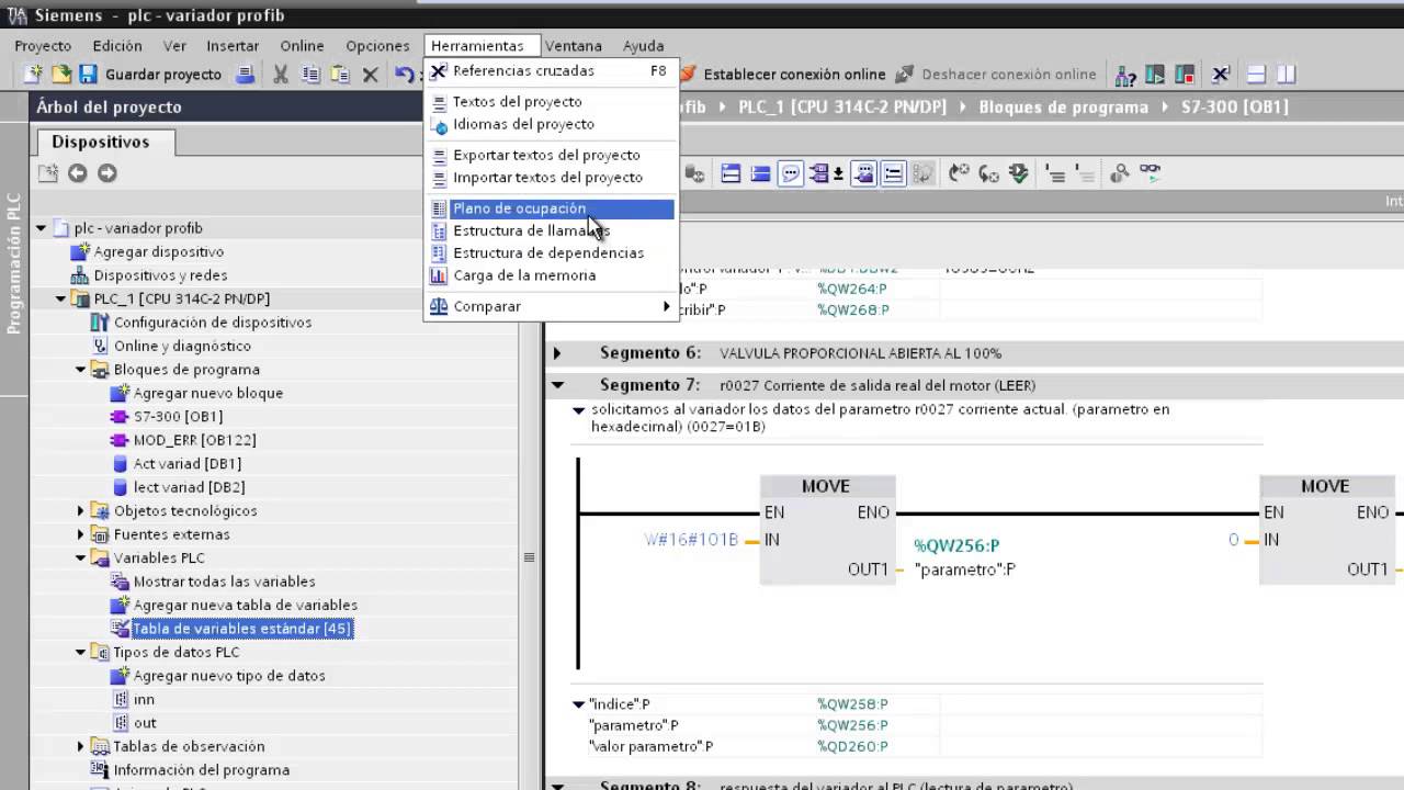 profibus plc y variador TIA PORTAL V11