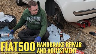 Fiat 500 rear handbrake cable replacement and adjustment  Fiat 500 Handbrake Cable
