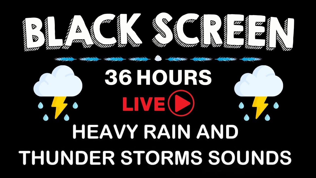 🔴 Defeat Insomnia in 3 Minutes - Heavy Rain and Thunder Sounds for Deep Sleep No Ads