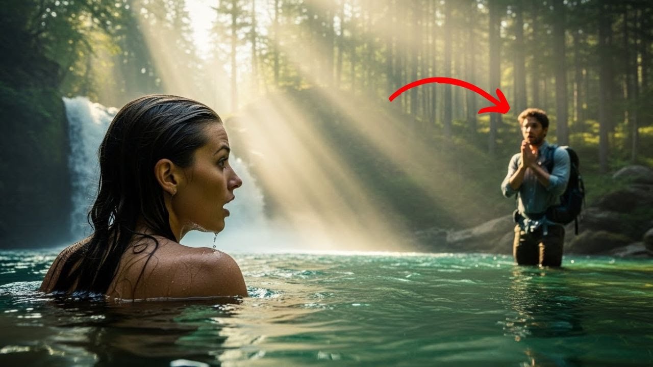 Elle sortit de la cascade sans vêtements, croyant être seule… mais se figea en voyant son patron…