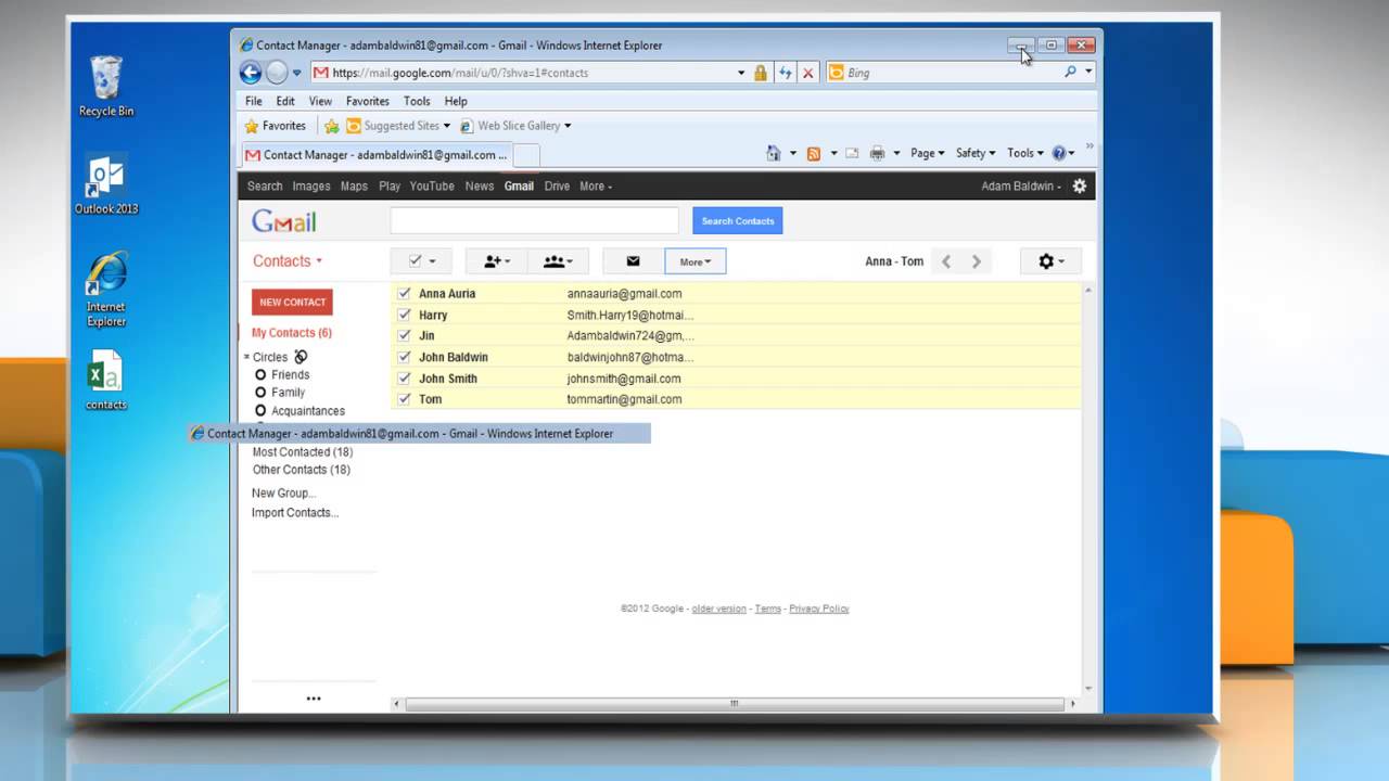 How To Import Gmail Contact To Microsoft Outlook 2013 YouTube