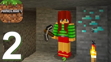Minecraft: Pocket Edition Survival - Gameplay Walkthrough Part 2 Diamond Mining (Android,iOS)