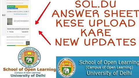 SOL DU Anwser Sheet Upload kese kare .. University of Delhi new update