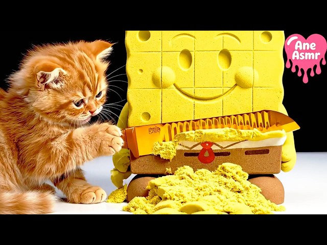 A satisfying ASMR kitten 🐱✨🎧💤 #sandasmr #sandcutting #asmr #asmrvideo #asmrsounds