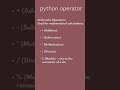Operator in Python #operator #types #python