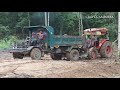 Amazing Construction Machinery Working rain and Dump Truck unloading