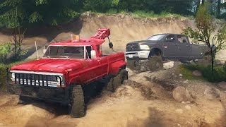MUDDING RESCUE - TOWING A DODGE RAM 5500 CUMMINS DUALLY (SpinTires Off-Road 4x4 Gameplay) MUDDING RESCUE - TOWING A DODGE RAM 5500 CUMMINS DUALLY (SpinTires Off-Road 4x4 Gameplay)