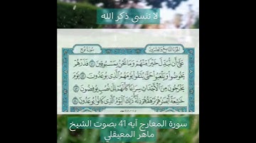 سورة المعارج آية 41 بصوت الشيخ ماهر المعيقلي