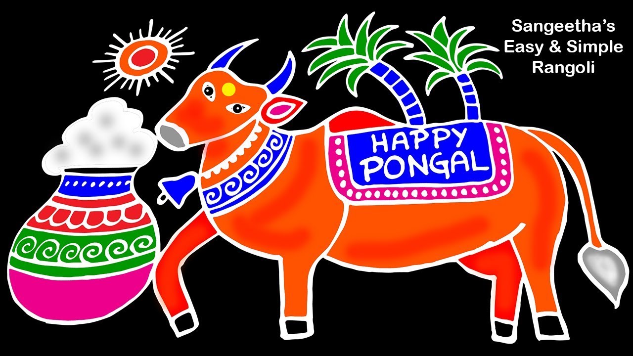 Easy Mattu pongal kolam design | Sankranthi Muggulu | Pongal ...