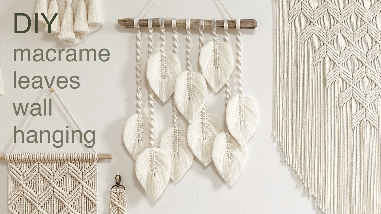 DIY | macrame leaves wall hanging | 마크라메 나뭇잎 월 행잉