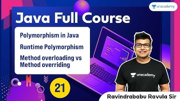 Polymorphism in Java | Runtime Polymorphism | Method overloading vs Method overriding | L:21 | Java