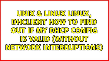 Linux, dhclient: How to find out if my DHCP config is valid (without network interruptions)